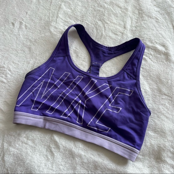Nike Sports Bra Purple Cross Strap - Picture 1 of 3